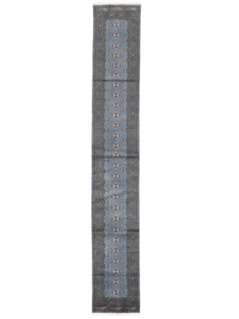 Pakistan Bokhara 2Ply Handknuten 75X486 Hallmatta Mörkgrå/Mörkblå Pakistan