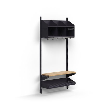 Garderobenschrank ENTRY, Grundmodul, wandhängend, 1800 x 900 x 300 mm, anthrazit