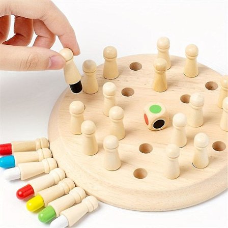 Trä Färg Minne Schack Stick Barn Matchstick Minne Spel Intelligent Logik Spel Barn Hjärngymnastik Spel Familj Fest Interaktiv Kul G (YJD)