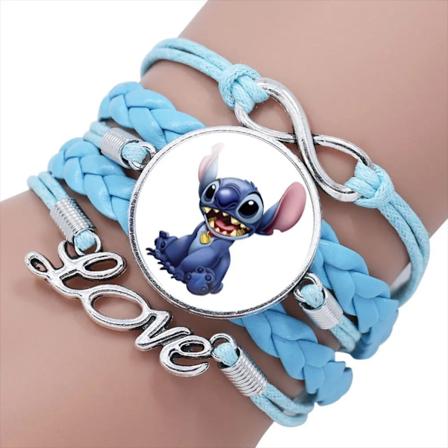 Disney Lilo Och Stitch Blå Multilager Armband För Flickor Anime Smycken Tecknad Tid Pärla Armband Barn Födelsedagsgåva 20001931