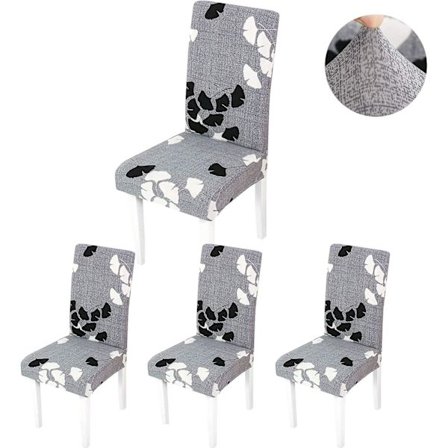 Ruokailutuolin Päällinen, Moderni Joustava Kestävä Tuolin Päällinen Venyttää Tuolin Päällinen Hää-, Hotelli-, Ravintola Sisustus (Harmaa-