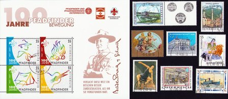 Østrig - 9 forskellige frimærker - Stemplet