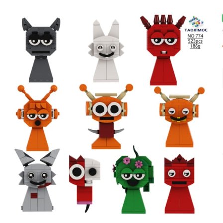 Sprunki Rhythm Box Monster Koblingsklosser Leker for Barn - 774 Rhythm Box 10-Dels Sett