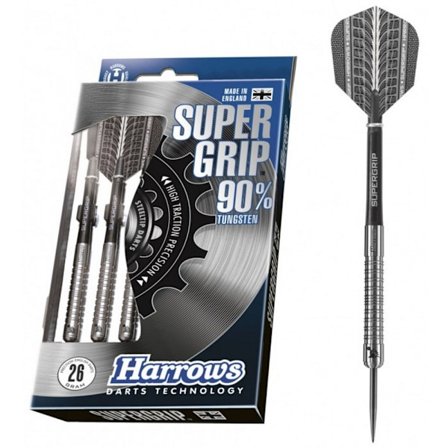 Harrows Supergrip Tungsten Darts (3-pack) 22g Silver/Svart