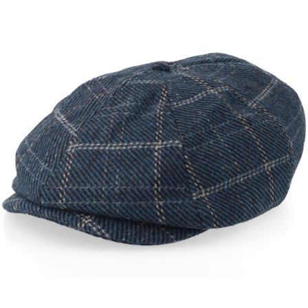 Brixton - Brood Mood Indigo/Tan Snap Cap Flatcap Blue Cap - @ Hatstore