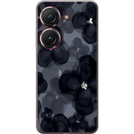 Yhteensopiva Puhelinkuori Asus Asus Zenfone 9 Abstrakti tummanvärisellä kukkakuviolla, jossa on elegantti ja dramaattinen tunnelma