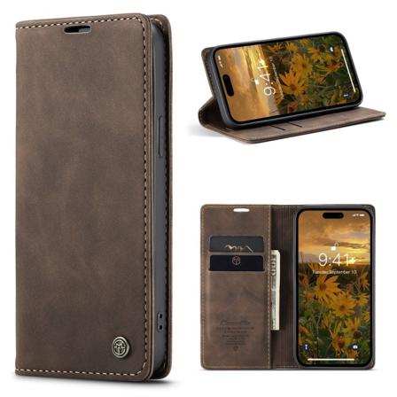 CaseMe Slim Pungetui iPhone 15 Pro Max Brun