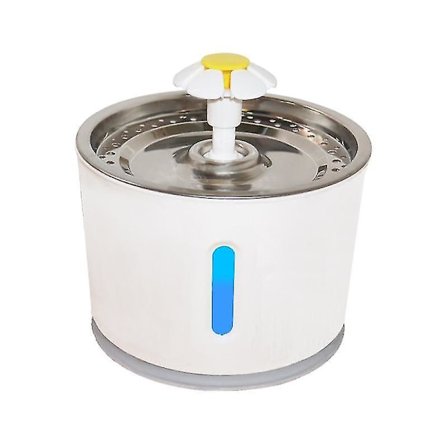 Automatisk Vannfontene for Katt med Filter 2.4L USB LED Grå Dispenser