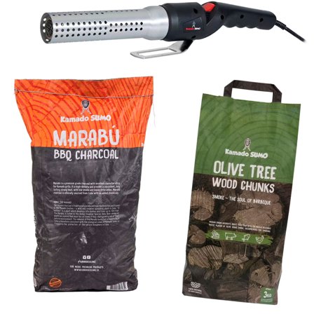 Kamado sumo Startpakke: kul, røgtræ & grillstarter | KitchenOne