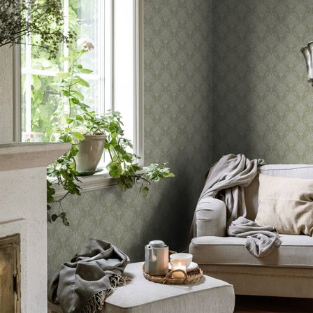 Duro Iris 520-04 Tapet Gammelsvenska Klassiker 1850-1950 Grön, Färg & tapeter
