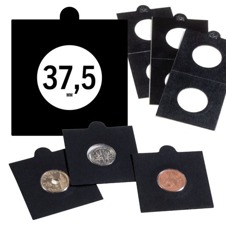 Leuchtturm MATRIX sorte mynthållare til mønt Ø 37,5 mm - 100 stk.