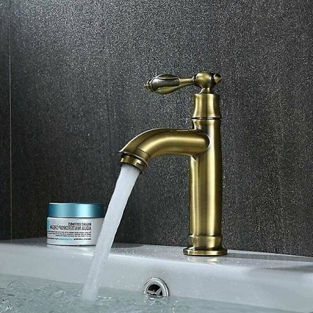 European Antique Copper Basin Faucet Retro Basin Faucet Green Bronze Faucet Single Cold Water Faucet