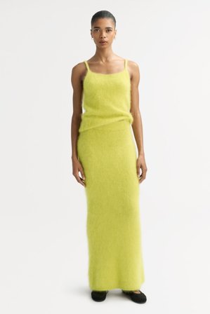 Soft Goat - Brushed Skirt - Cashmere skirt - L - Lime