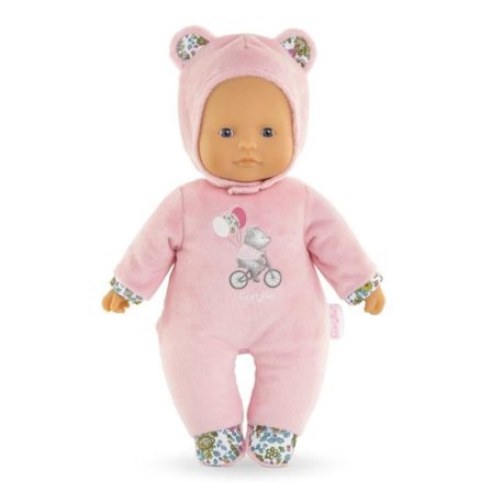 Mon Doudou COROLLE - Pti' Coeur Ours Rose - 30 cm - liten babydocka - vaniljdoft - från 9 månader