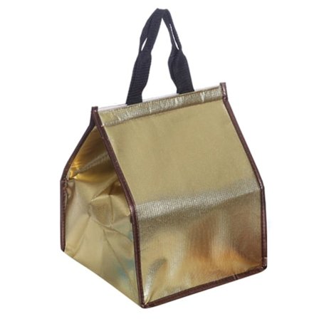 Pizzaleveransväska Isolerad Matförvaring Take Away Fräschhållande Aluminiumfolie Isoleringspåse (9 Tum 32 x 32 x 22, Guld)