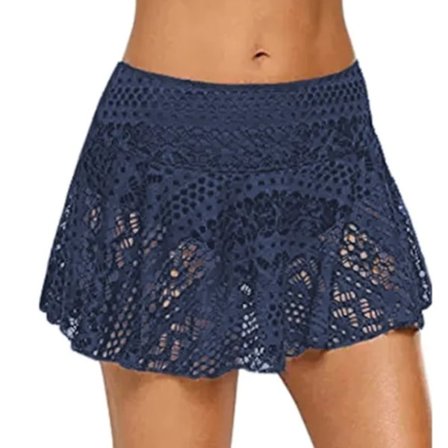 Bikinitrosa med spetskjol Blå Blå