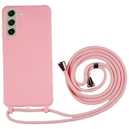 (Pow yeah!) Stødsikkert bagcover i fleksibel TPU med snor til Samsung Galaxy S21 FE 5G