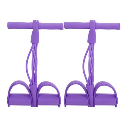 4 Rør Elastisk Trekktau Sit Up Trening Pedal Motstandsbånd Yoga Stretching Treningsutstyr Lilla