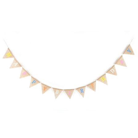 18x20CM Vimpel Vimpel Triangulär Flagga Grattis På Födelsedagen Tyg Vimpel Flagga Fest Dekoration