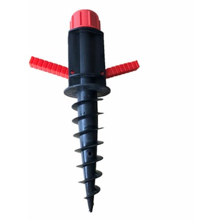 Parasollstativ for strandsand eller jordparasollføtter, skrueinn propellstrandparasollstativ i sand, sandparasollbase (svart)