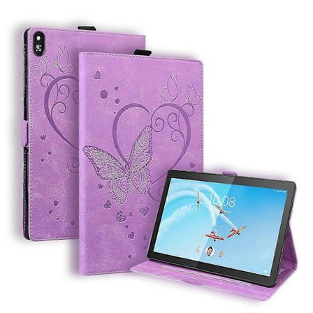 Lenovo Tab M10 10,1 tuuman Love Butterfly -kuvioinen vaakasuuntainen nahkakotelo pidikkeellä