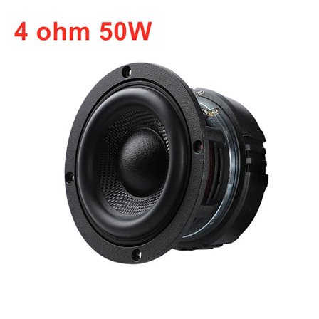 4,5 tums subwooferhögtalare 4/8 Ohm 50W Aluminiumkonram Woofer Glasfiberbäcken Djup bas Bokhylla Woofer