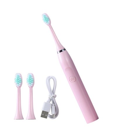 Elektrisk Tandborste Uppladdningsbar Elektrisk Tandborste för Vuxna Vattentät Rese-eltandborste med 3 Borsthuvuden