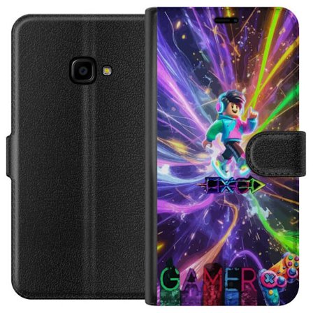 Kompatibelt Plånboksfodral till Samsung Samsung Galaxy Xcover 4 AC DC-logotyp delad i röd eld och blå rök, dramatisk rockestetik med kraftfull kon