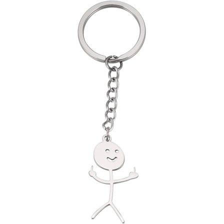 Rolig Smiley Ansikte Figurin Teckenspråk Nyckelring Finger Sti,ZQKLA