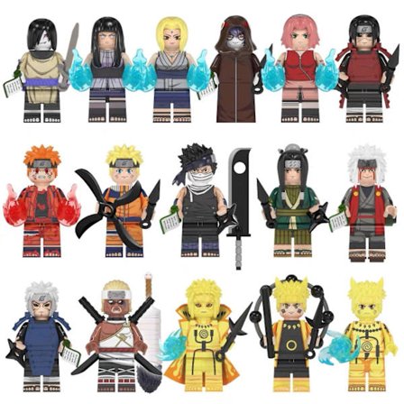 16 stk. Naruto Minifigurer Byggeklodser Legetøj til børn