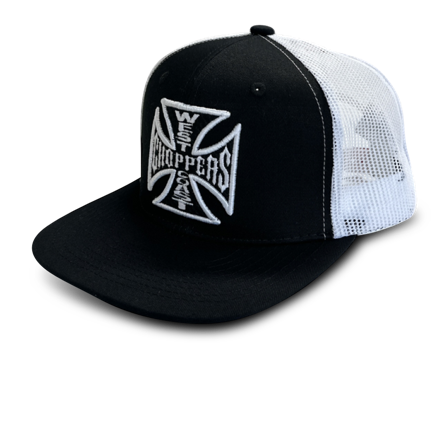 West Coast Choppers OG Cross Flatbill Cap Black/White Onesize