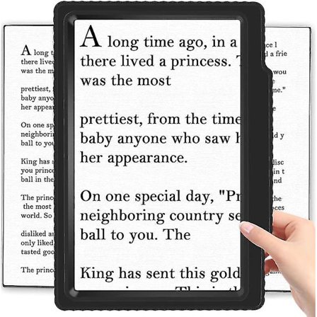 5x Forstørrelsesglass for lesing, stort og lett forstørrelsesglass gir fullsides visningsområde, perfekt håndholdt forstørrelsesglass for å lese små 