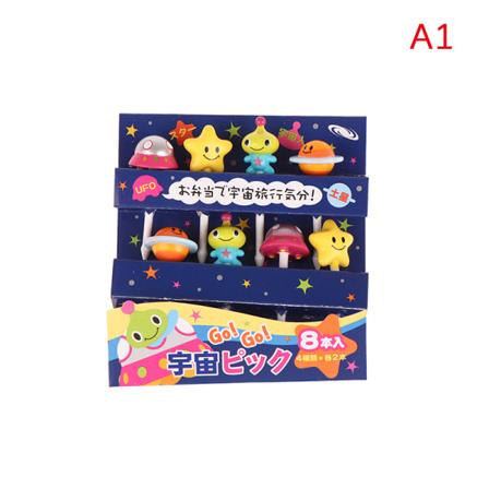 6/8 stk Frugtgafler Tegnefilmsdyr Snack Dessertkage Dyr De A1
