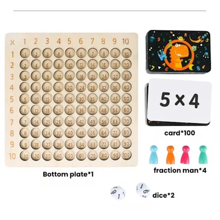 99 Kertotaulu Lautapeli Puinen Montessori Lasten Oppiminen Koulutuslelut Matematiikan Laskenta Sata Lauta Interaktiivinen Ajattelu (FMY)