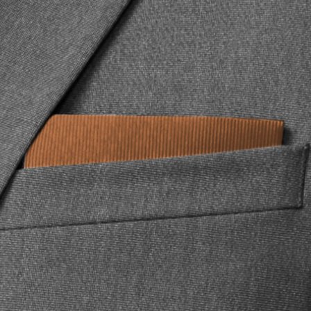 Pochette de costume rouille en gros-grain pour hommes - Pochettes de costume de couleur unie