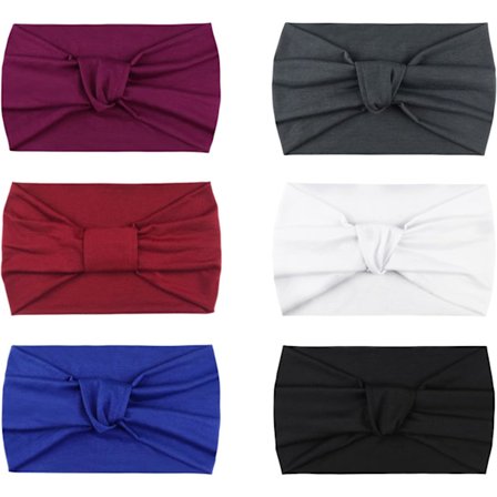 6-delt elastisk vintage hårbånd til kvinder, boho-hårbånd til kvinder, V