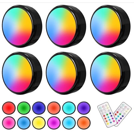 1 st LED-nattlampa för garderob, RGB 13 färger, justerbar ljusstyrka, trådlös vägglampa för kök, sovrum, sminkbord, hall, batteridriven