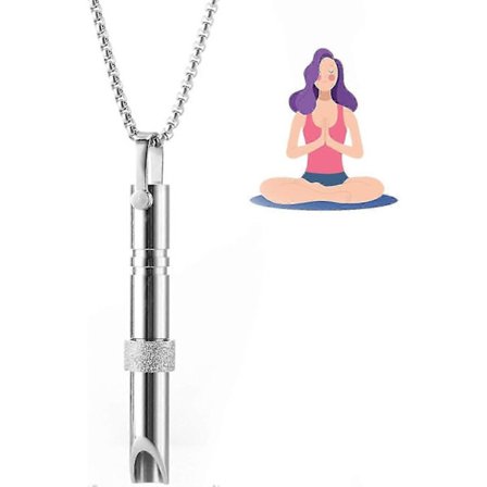 2x Åndedrag Halskæde, Angst Stress Relief Halskæde Rygestop Hjælpemiddel, Angst Åndedrag Halskæde, Calmdeep Åndedrag 2 stk Sølv