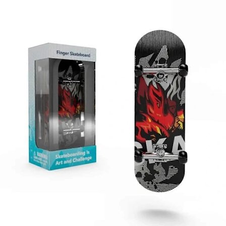 Professionelt Naturligt Ahorntræ Fingerboard Finger Skateboard Lille Finger Skate Farve: Ild