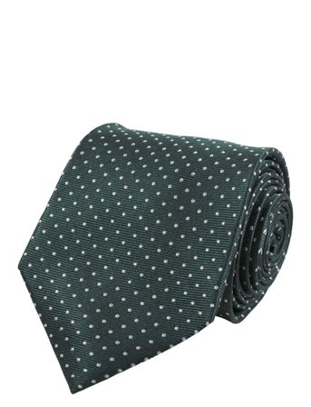 Portia 1924 Dots Silk Tie - Khaki green - ONE SIZE