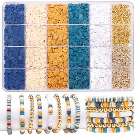 Armbåndssæt 24 gitter lerperle 6mm blød lerstykke armbånd DIY håndlavet perle skæring smykker tilbehørssæt, armbånd og smykkefremstilling type D