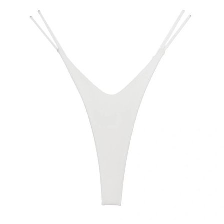 /EA/Nya Sexiga Högt Skurna Trosor Bomull Dam Dubbel Bikini Stil Europeiska och Amerikanska Tunna Bälte Underkläder VIT L50-60kg