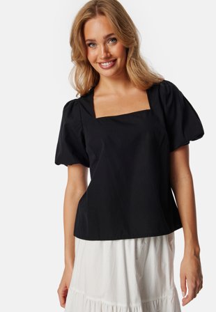 BUBBLEROOM Square Neck Cotton Blouse Klær