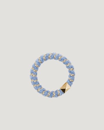 Dark Department Fluffy Fat Hair Tie W/Gold Blå Accessoarer Pige - Kids Brand Store