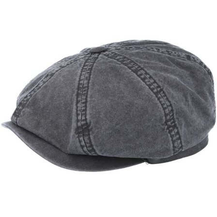 Stetson - Grå flatcap Keps - Hatteras Delave Organic Cotton Grey Flat Cap @ Hatstore