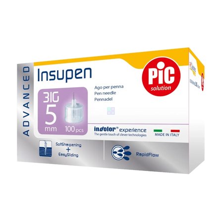 Pic Insupen Advanced Ago Penna Insulina 31G 5mm 100 Pezzi