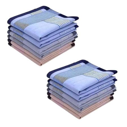 12 stk Herre Lommetørklær, 100% Myk Bomulls Lommetørklær For Menn Bomull