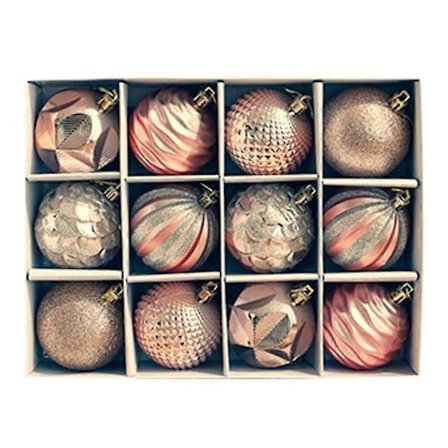 12 stk. Julekule Juletre Anheng Dekor Shatterproof Julepynt Sett