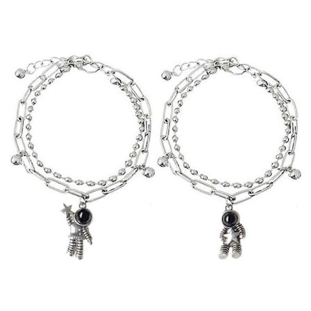 1/2 stk. Hjerte Magnet Par Armbånd Astronaut Anheng Armbånd Dobbelt Lag