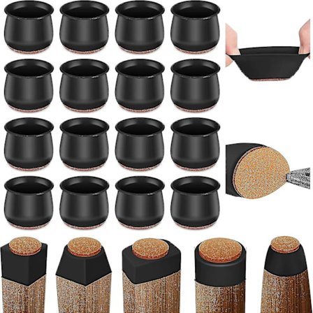 Silikon stolskydd för golv, 16 st golvskydd för stolar, gummistolbensskydd för trägolv, stolsbensskydd